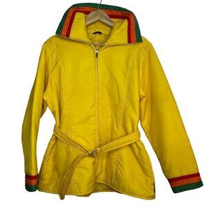 ASPEN Vintage 80’s Bright Yellow Ski Winter Jacket Size Large